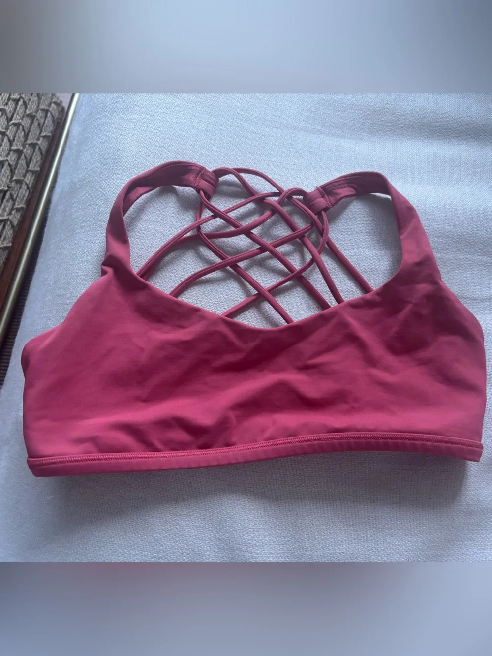 lululemon athletica Strappy Back Sports Bra in coral